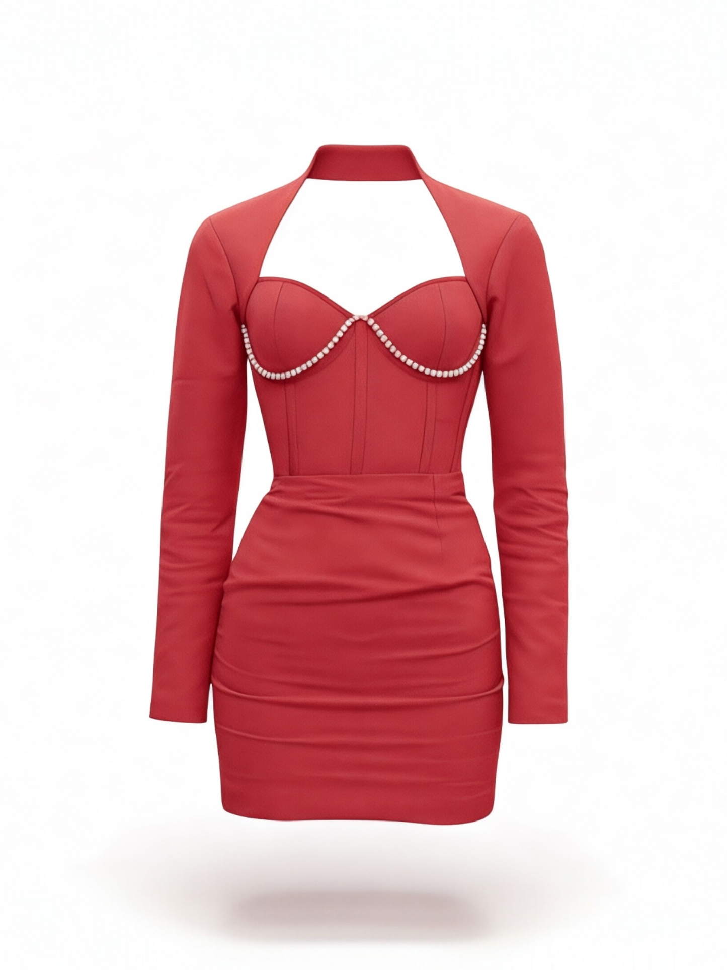 Crimson Ascent with Original Swarovski Pearls