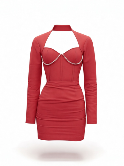 Crimson Ascent with Original Swarovski Pearls