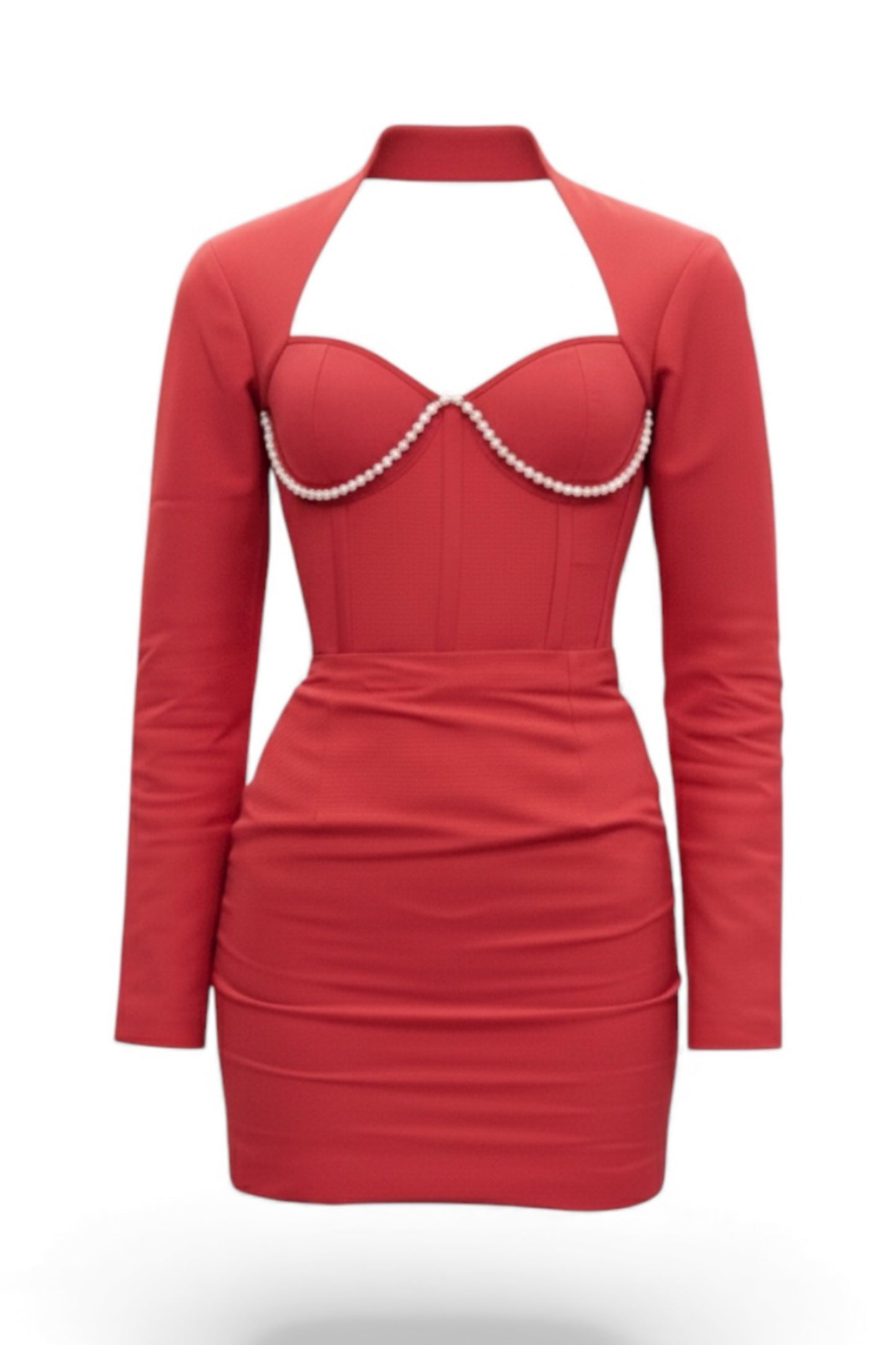 Crimson Ascent with Original Swarovski Pearls